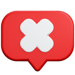 Fototapeta premium bubble chat with cross mark 3d render
