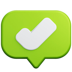 Fototapeta premium bubble chat with checkmark 3d render