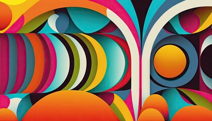 Designer Background with Repeating shapes and Bright color palette with Geometric Shapes in Bold Colors - Modern Wallpaper Template with Vibrant Hues and Polygonal Pattern (generative AI)