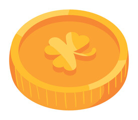 golden coin with clover