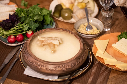 Khash , soup frome Armenian tradition cuisine