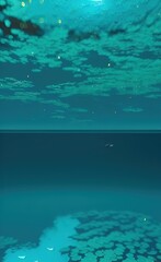 Fototapeta na wymiar underwater world map made using Generative AI Technology.