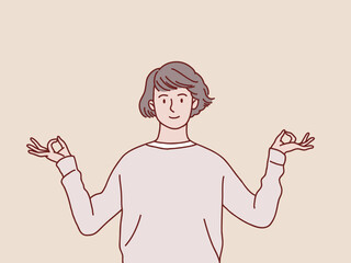 Pardon i dont know have no idea clueless shrug shoulders confused gesture girl simple korean style illustration
