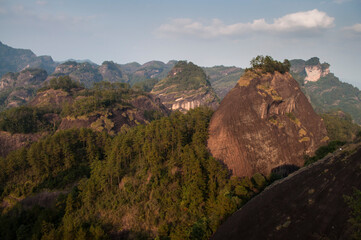 Wuyishan mountain with peaks which look like bamboo shoots