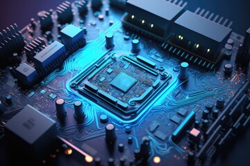 Abstract circuit board technology background. Modern  Electronic technology futuristic.Generative AI