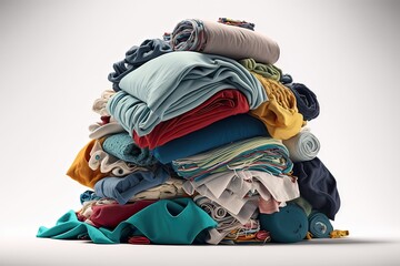 White background with Laundry Heap. Photo generative AI