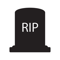 Rip grave icon vector. Funeral gravestone icon. Tombstone icon.