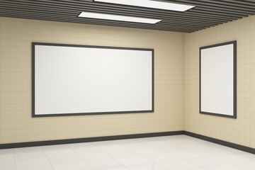 Subway horizontal sign Poster Billboard Mock up