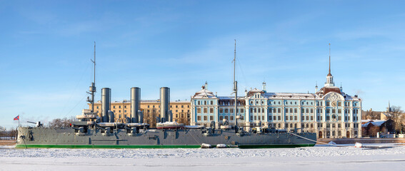 Panorama of the Petrogradskaya embankment. Saint Petersburg