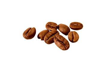 Coffee beans on white background. PNG