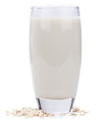 Portion of Oat Milk on transparent background (slective focus)