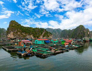 Floating fishing village in Halong Bay, Vietnam, Southeast Asia © Andrey