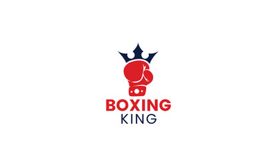 Boxing king Logo design vector template Minimal boxing king Logo design template.