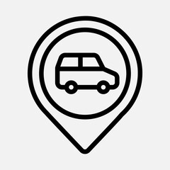 Car location icon in line style, use for website mobile app presentation