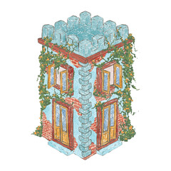 rustic garden castle