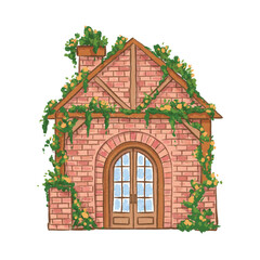 house with green leaves