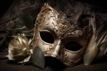 Ball masquerade mask. Generative AI.