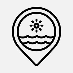 Sea location icon in line style, use for website mobile app presentation