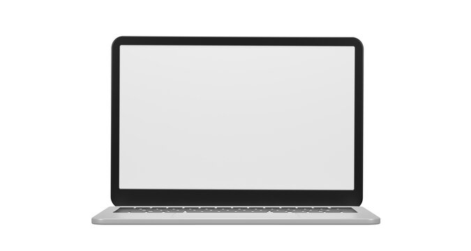 Laptops mockup with blank white screen for your design isolate background. 3d render illustration