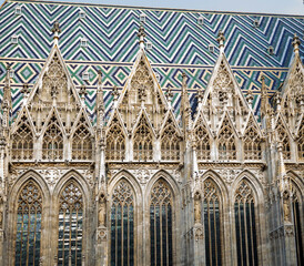 detail of the St. Stephen's Cathedral in Vienna, Austria