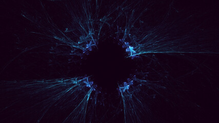 3D rendering abstract multicolor technology fractal light background