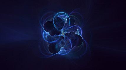 Fototapeta premium 3D rendering abstract multicolor technology fractal light background