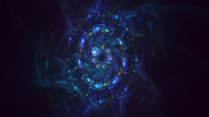 3D rendering abstract colorful fractal light background