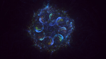 Obraz premium 3D rendering abstract colorful fractal light background