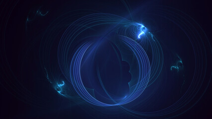 3D rendering abstract colorful fractal light background