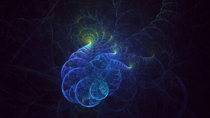 3D rendering abstract colorful fractal light background