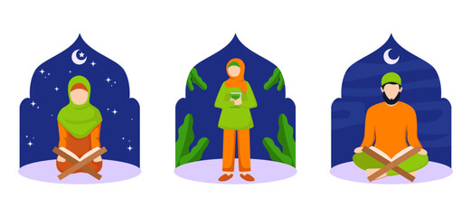 Ramadan Scene Flat Bundle Design