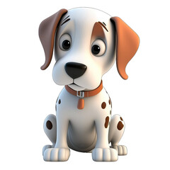 Dog 3D, puppy pet cute cartoon (Ai generated)