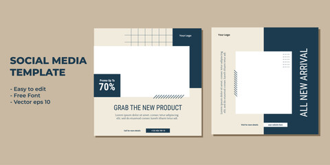 Set of Editable minimal square banner template. Suitable for social media post and web internet ads. Vector illustration with photo college	