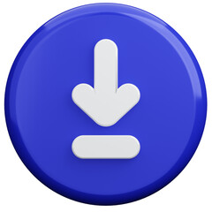 blue glossy download button