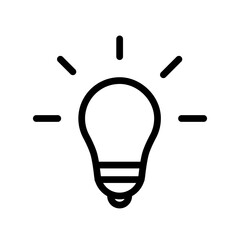 light bulb icon Vector, flat style LINE