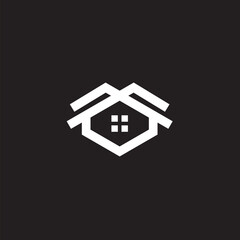 Home logo abstract modern, simple and unique house ,this signet for realty management.