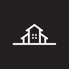 Home logo abstract modern, simple and unique house ,this signet for realty management.