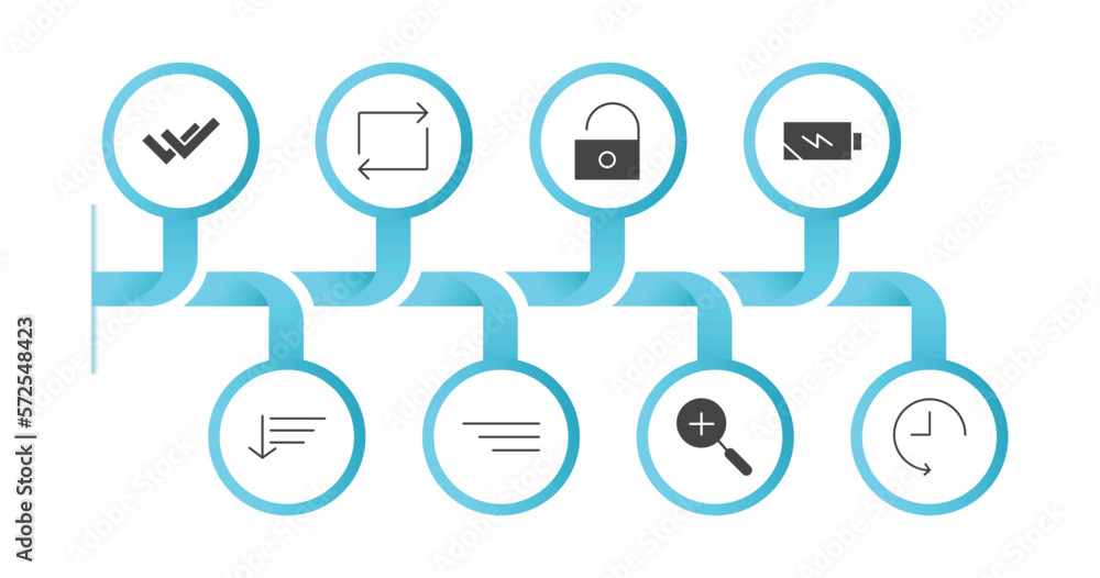 Poster editable filled icons with infographic template. infographic for user interface concept. included do