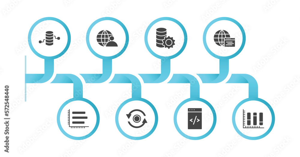 Poster editable filled icons with infographic template. infographic for user interface concept. included da