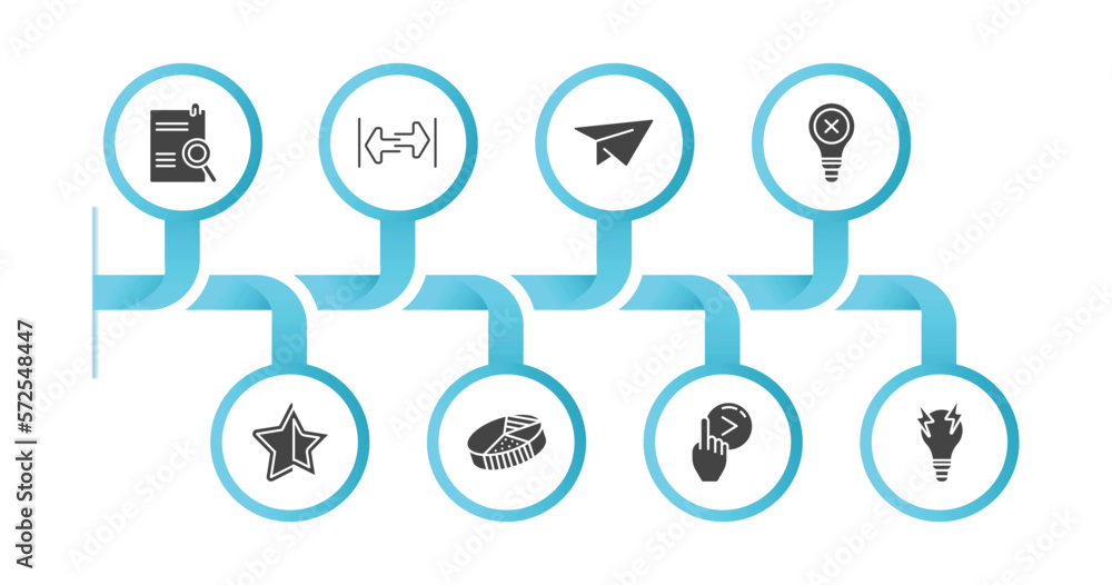 Poster editable filled icons with infographic template. infographic for user interface concept. included se
