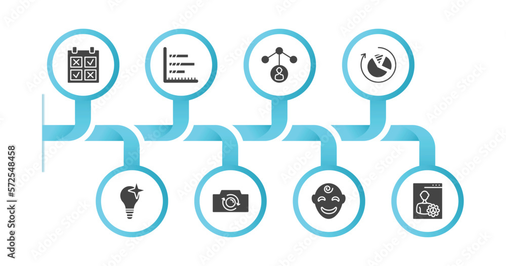 Poster editable filled icons with infographic template. infographic for user interface concept. included co