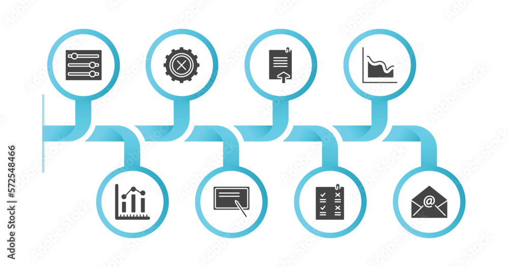Poster editable filled icons with infographic template. infographic for user interface concept. included ti