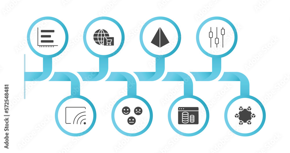 Poster editable filled icons with infographic template. infographic for user interface concept. included du