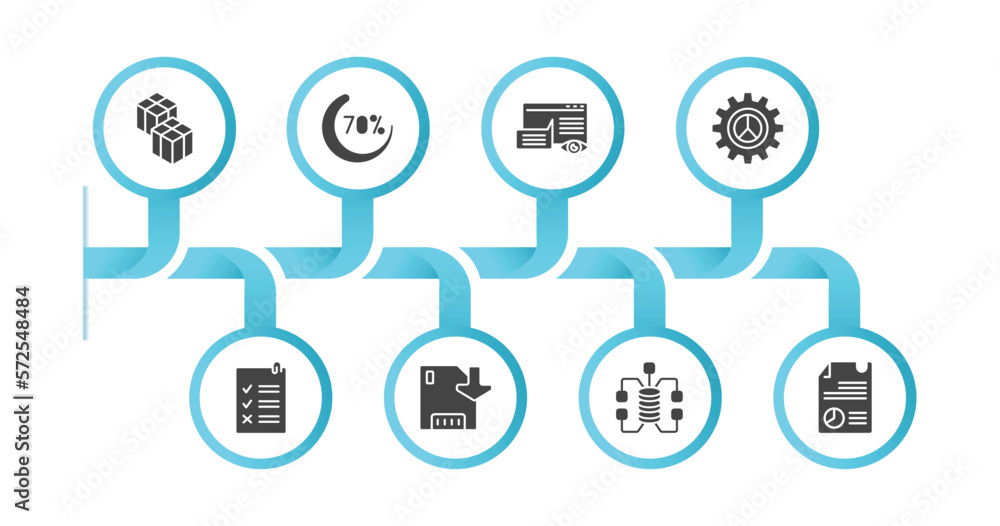 Poster editable filled icons with infographic template. infographic for user interface concept. included cu