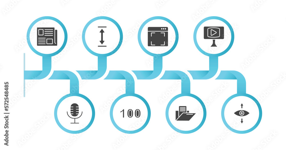 Poster editable filled icons with infographic template. infographic for user interface concept. included ne