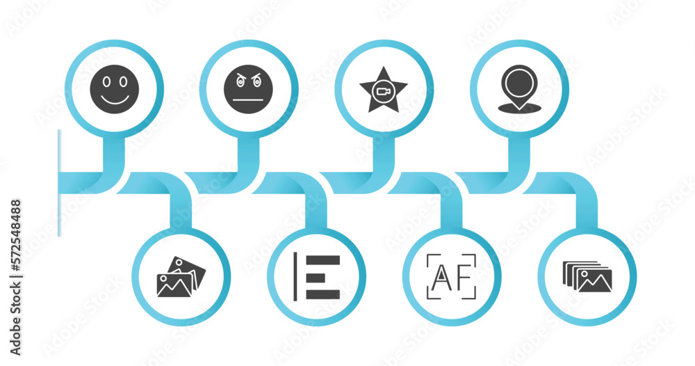 Poster editable filled icons with infographic template. infographic for user interface concept. included sm