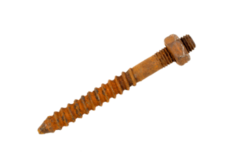 Rusty screw close-up. Big old screw.