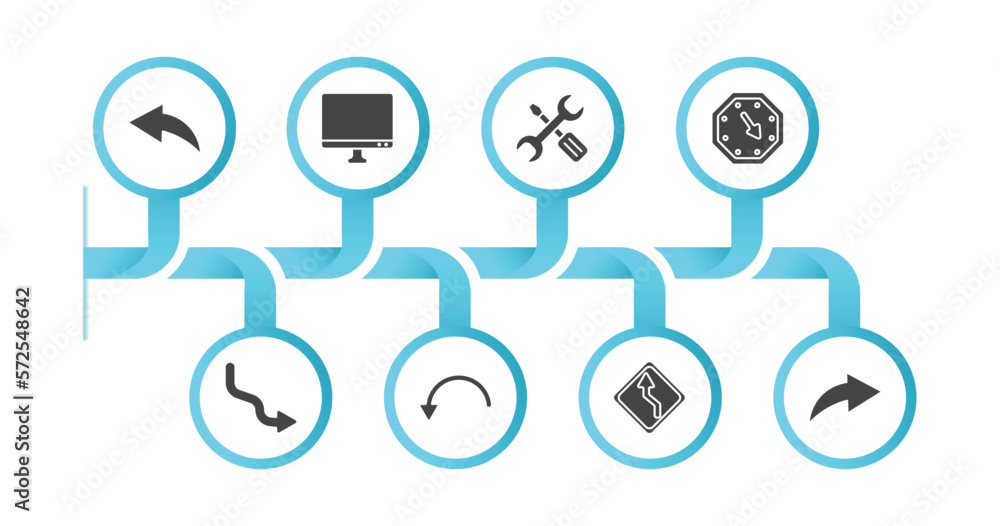Aufkleber editable filled icons with infographic template. infographic for user interface concept. included ar