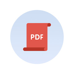 Pdf file icon, Flat vector illustration for web and mobile interface, EPS 10