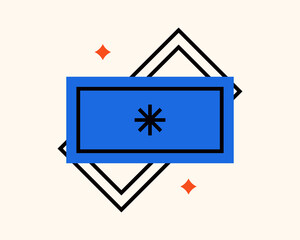 Geometric cash icon. Vector illustration money in flat design.